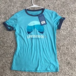Life is Good blue graphic tee- Never worn